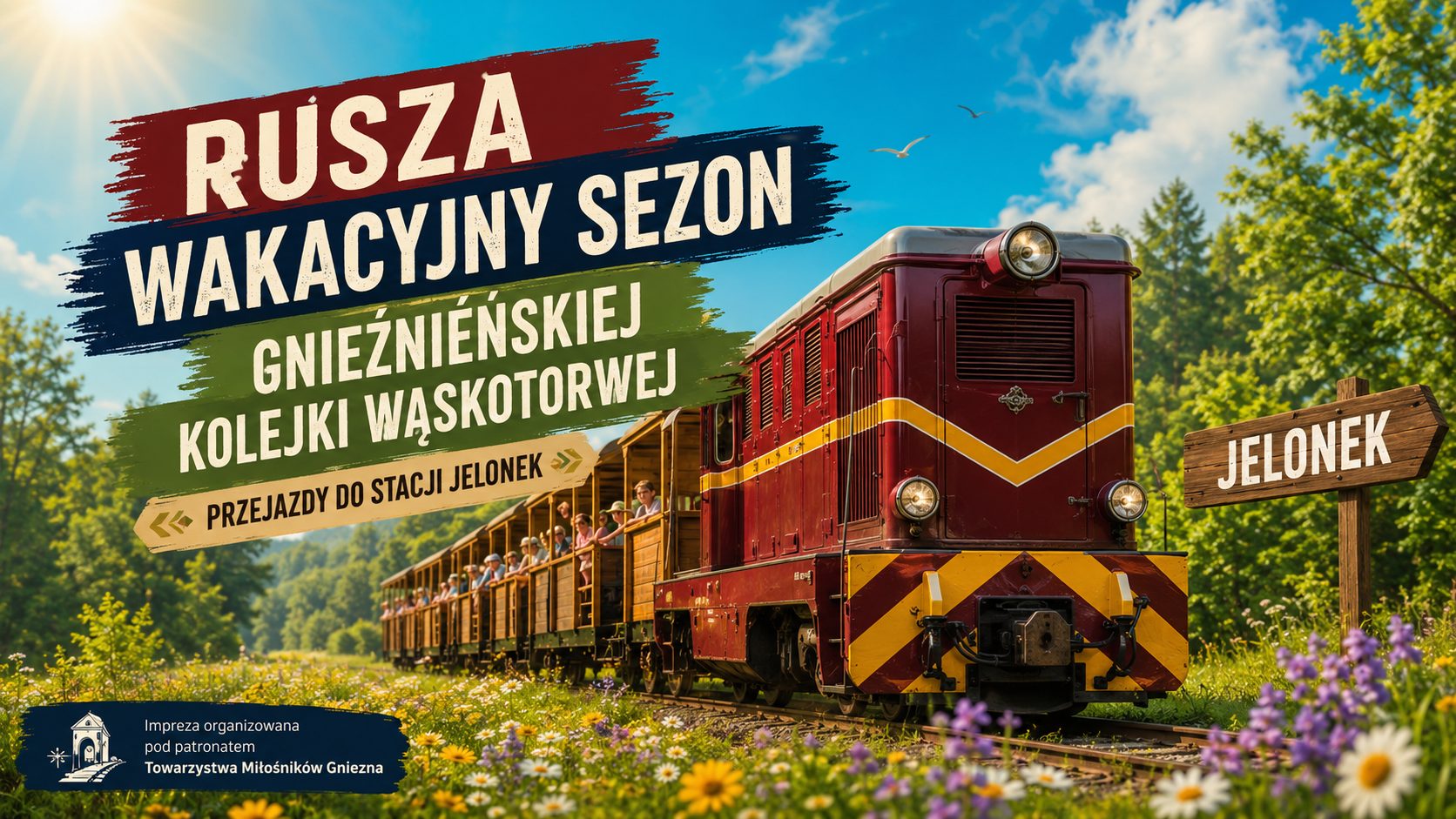 Wakacyjne przejazdy kolejką wąskotorową do Jelonka